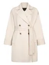 Liu •jo Double-breasted Coat In Neutral