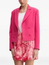 Liu •jo Double-breasted Cropped Blazer In Pink