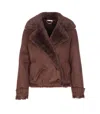 Liu •jo Brown Double Breasted Button Jacket In Brown