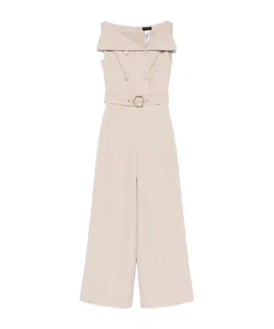 Liu •jo Liu Jo Beige Jumpsuit With A Belt In Neutral