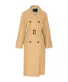 Liu •jo Double-breasted Trench Coat In Nude