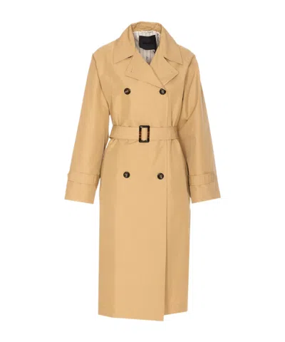 Liu •jo Double-breasted Trench Coat In Nude