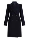 Liu •jo Double-breasted Wool Coat In Blue