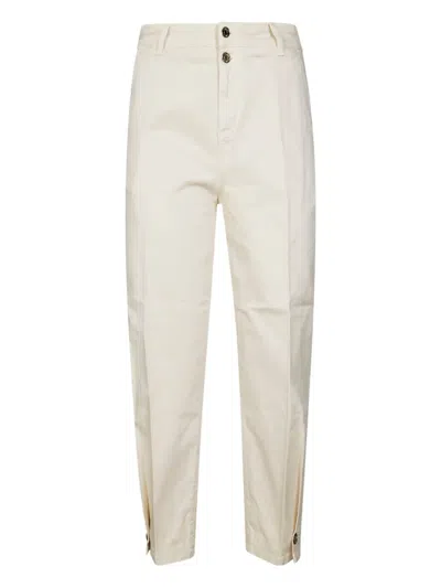 Liu •jo Double-button Cuffed Trousers In Neutral