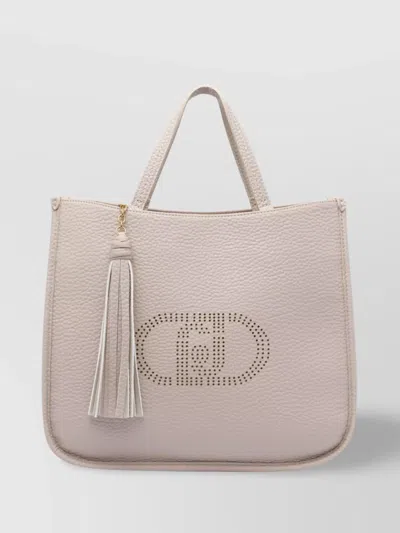 Liu •jo Double Handle Shoulder Bag With Tassel Detail In Beige