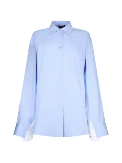 Liu •jo Double-layer Shirt In Blue