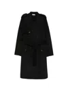 Liu •jo Double-breasted Belted Coat In Black