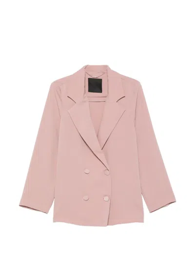 Liu •jo Double-breasted Panelled Jacket In Pink