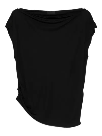 Liu •jo Draped Blouse In Black