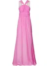 Liu •jo Draped-detail Evening Dress In Pink
