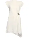 Liu •jo Liu Jo Draped White Dress With Cap Sleeves And Waist Accent In Weiss