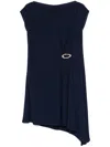 Liu •jo Draped-detailing Mini Dress In Blue