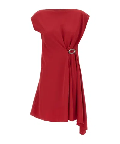 Liu •jo Draped-detailing Mini Dress In Red