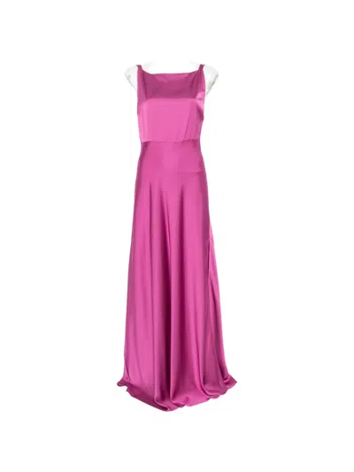 Liu •jo Draped Floral-appliqué Dress In Pink