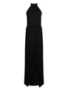 Liu •jo Draped Halter-neck Dress In Black