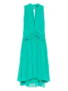 Liu •jo Draped Mini Dress In Green