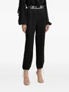 Liu •jo Drawstring-ankle Trousers In Black