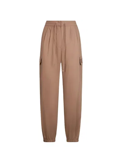 Liu •jo Drawstring Cargo Trousers In Brown