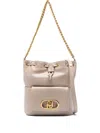 Liu •jo Drawstring Chain-strap Shoulder Bag In Neutral