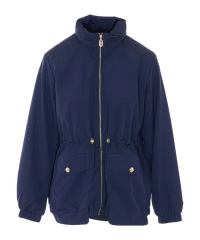 Liu •jo Zipper Casual Jacket In Blue