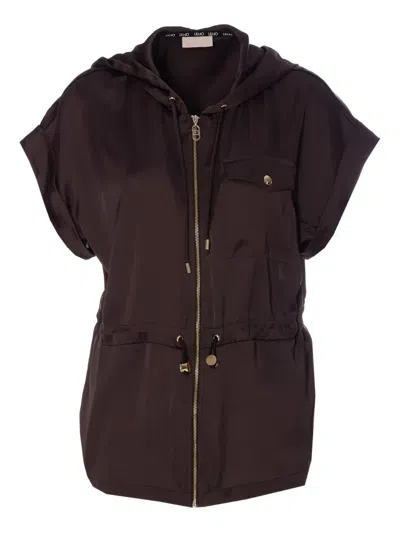LIU •JO DRAWSTRING-HOOD VEST