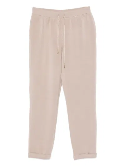 Liu •jo Drawstring-waist Cuffed Trousers In Neutral