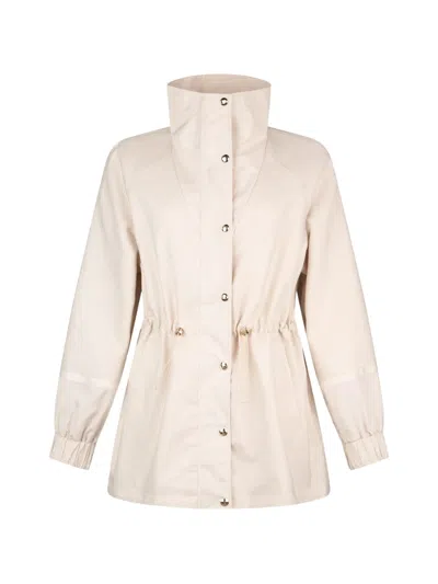 Liu •jo Drawstring-waist Pocket Jacket In Neutral