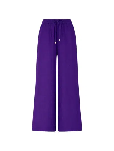 Liu •jo Drawstring Wide-leg Trousers In Purple