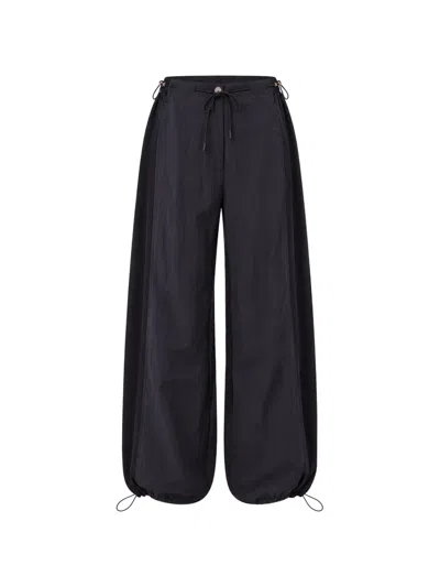 Liu •jo Drawstring-waist Panelled Trousers In Blue