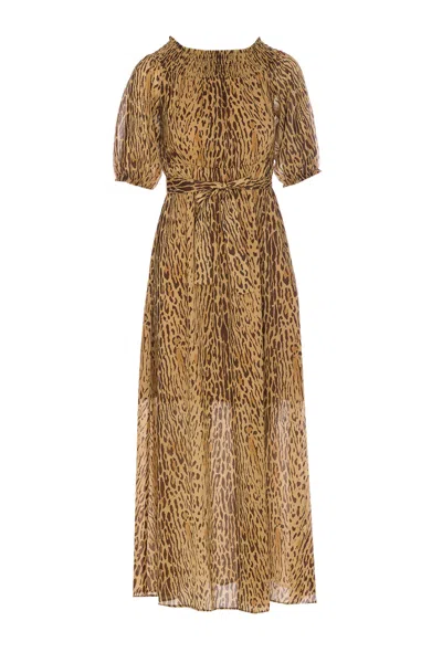Liu •jo Liu Jo Animalier Long Dress In Multicolour