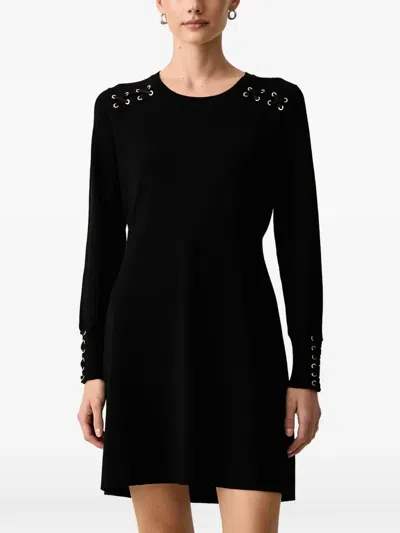 Liu •jo Dress In Knit With Laces In Black
