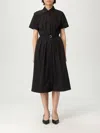 Liu •jo Liu Jo Midi Black Dress With Classic Shirt Design