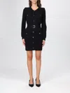 Liu •jo Knit Dress With Shoulder Pads In Black