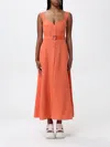 Liu •jo Liu Jo A-line Midi Dress With Button-down Front In Brick Red