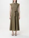 Liu •jo Sleeveless Dress With Belted Waist And Cap Sleeves In Grün