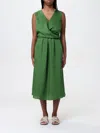 Liu •jo Satin Midi Dress In Grün