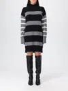 Liu •jo Horizontal Stripe Turtleneck Mini Dress In Multi