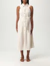 Liu •jo Liu Jo Sleeveless Midi Dress With Button-down Front