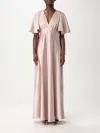 Liu •jo Liu Jo Maxi Dress With Flutter Sleeves And V-neckline In Pink
