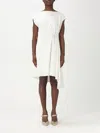 Liu •jo Liu Jo Draped White Dress With Cap Sleeves And Waist Accent In White