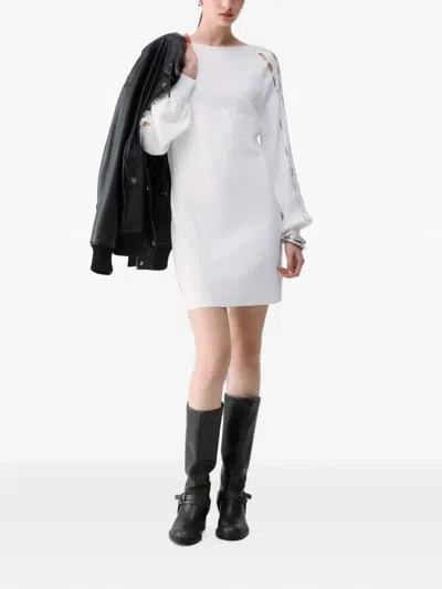 Liu •jo Dress With Embroidered Cut-outs In White