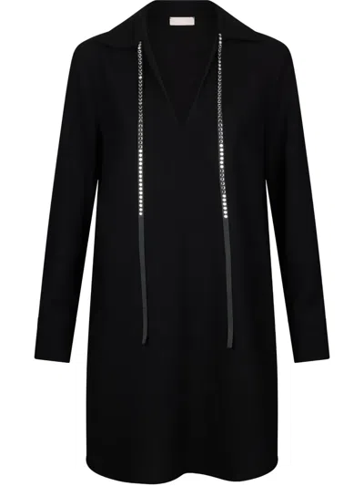 Liu •jo Dress With Gemstones In Black