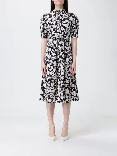 Liu •jo Liu Jo Black White Arabesque Silk Dress