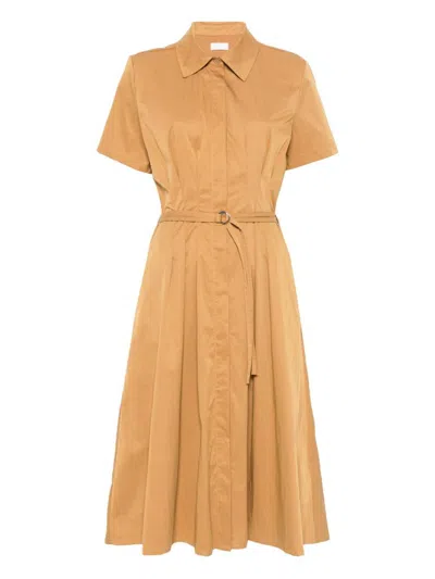 LIU •JO LIU JO BEIGE CHEMISIER MIDI DRESS