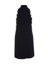 Liu •jo Sleeveless High Neck Mini Dress With Embellished Trim In Black