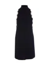 Liu •jo Sleeveless High Neck Mini Dress With Embellished Trim In Black