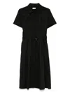 Liu •jo Liu Jo Midi Black Dress With Classic Shirt Design In Black