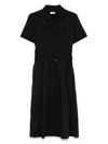Liu •jo Liu Jo Midi Black Dress With Classic Shirt Design In Black