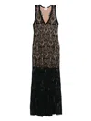 Liu •jo Open-knit Maxi Dress In Black