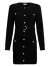 Liu •jo Knit Dress With Shoulder Pads In Black